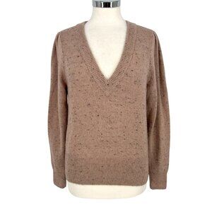 Madewell Donegal Westgate V-Neck Sweater Wool Blend Beige Size Medium